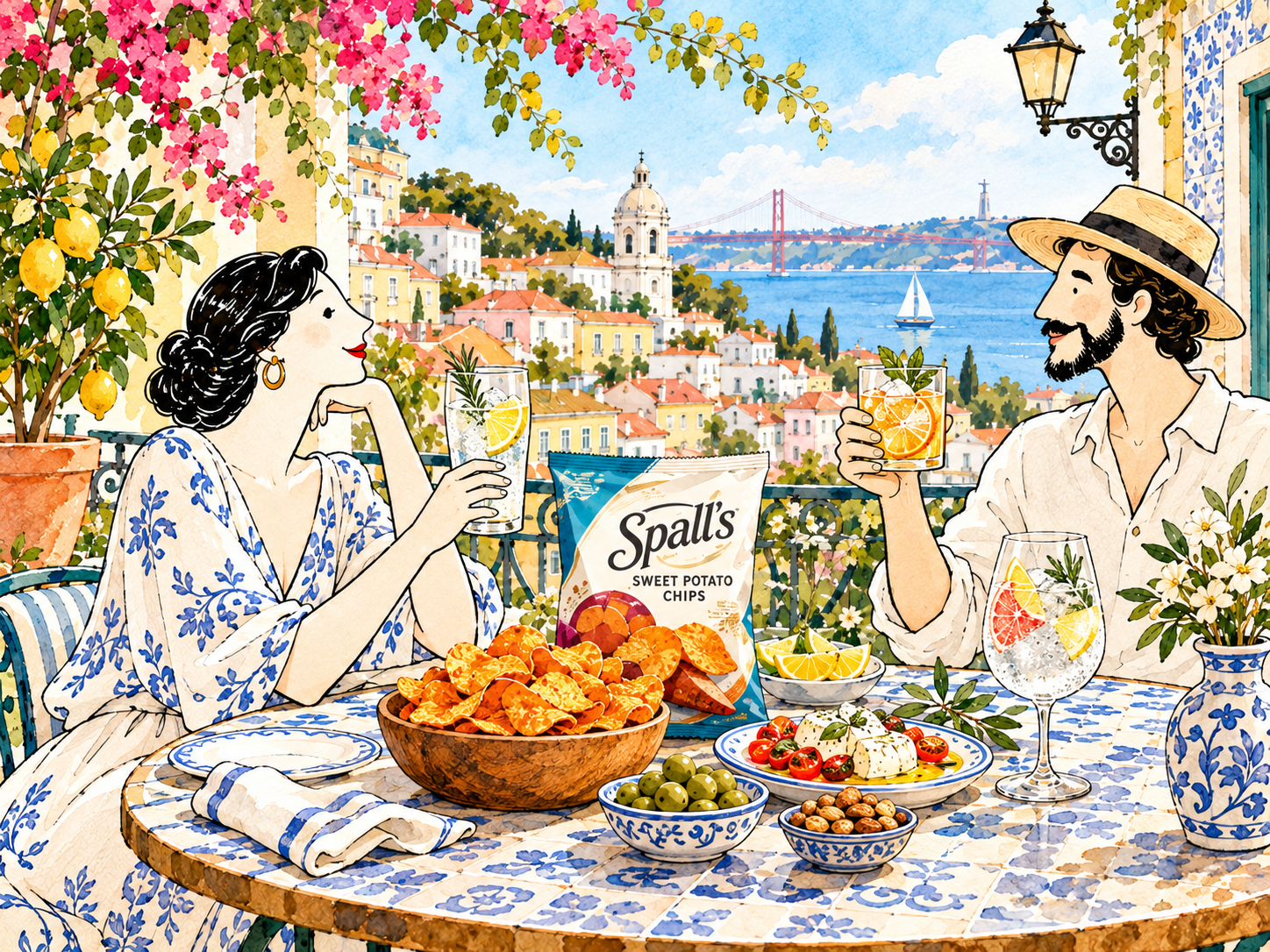 Alkoholfreie Drinks mit Zitrusfrüchten und SPALL'S Chips